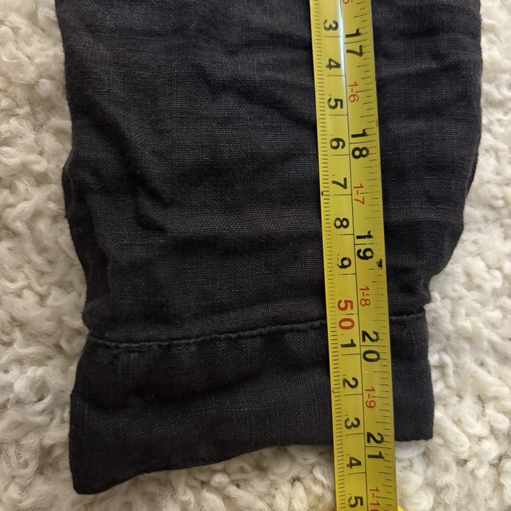 Tahari 100% Linen Tunic Shirt Dress XS Pockets Minimal Monochrome Casual Comfort - Picture 9 of 11